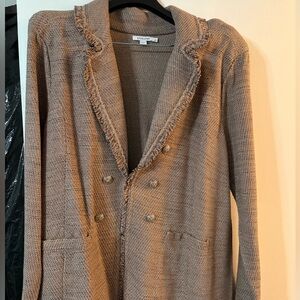 Chicos sweater blazer with metallic thread